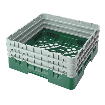 Cambro BR712119 Sherwood Green Polypropylene Full Size 1 Compartment with 3 Extenders Camrack Base Rack - 3 Cases