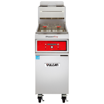Vulcan 1TR45AF-NG 45 Lbs. Stainless Steel Natural Gas Free-Standing PowerFry3 Fryer - 70,000 BTU
