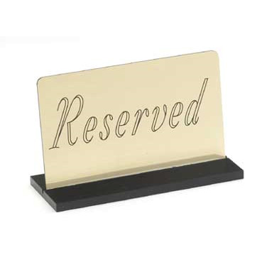 Cal-Mil 956-11 5"W Gold Black Base Reserved Message Holder
