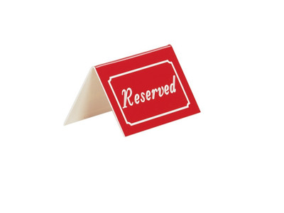 Cal-Mil 273-1 5"W Red/White Plastic Reserved Message Tent