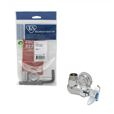 T&amp;S Brass B-0310-LN Single Sink Faucet wall mounted 1/2" IPS flanged female inlet four-arm handle ("C" or "H")