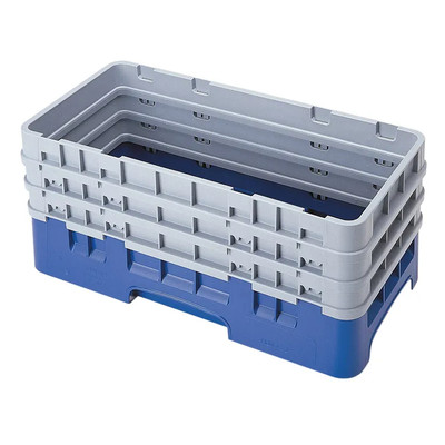 Cambro HBR712186 Navy Blue Polypropylene Half Size 1 Compartment with 3 Extenders Camrack Base Rack - 3 Cases