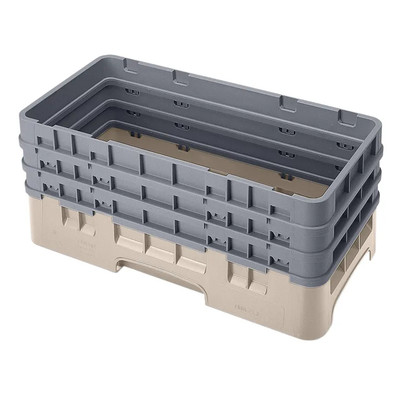 Cambro HBR712184 Beige Polypropylene Half Size 1 Compartment with 3 Extenders Camrack Base Rack - 3 Cases