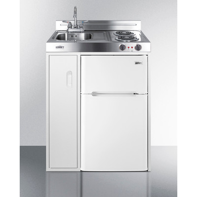 Summit C30EL 30" W x 23.75" D x 41" H White Exterior All-in-One Combo Kitchen - 115 Volts