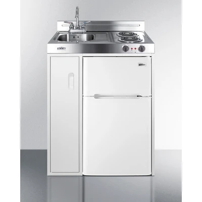 Summit C30EL 30" W x 23.75" D x 41" H White Exterior All-in-One Combo Kitchen - 115 Volts