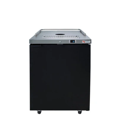 Micro Matic MDD23-E-LT (1) 0.5 Keg Black Stainless Steel Flat Top Pro-Line E-Series Draft Beer Cooler Less Draft Tower - 115 Volts