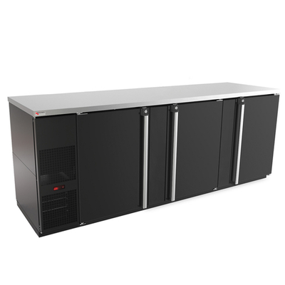Micro Matic MBB94-E 95.5" Black Exterior Solid Door Pro-Line E-Series Refrigerated Back Bar Cabinet - 115 Volts