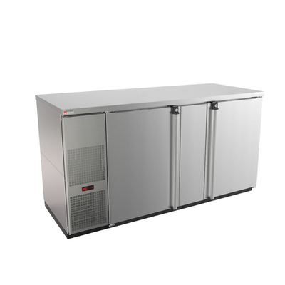 Micro Matic MBB68S-E 69.5" Stainless Steel Exterior Solid Door Pro-Line E-Series Refrigerated Back Bar Cabinet - 115 Volts
