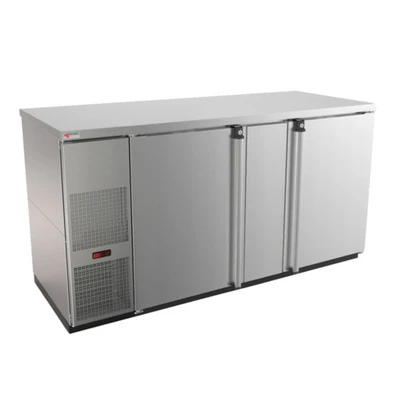Micro Matic MBB68S-E 69.5" Stainless Steel Exterior Solid Door Pro-Line E-Series Refrigerated Back Bar Cabinet - 115 Volts