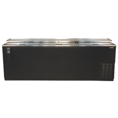 Micro Matic MDW79 80" All Black Exterior Deep Well Pro-Line Flat Top Bottle Cooler - 115 Volts