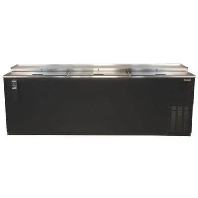 Micro Matic MDW79 80" All Black Exterior Deep Well Pro-Line Flat Top Bottle Cooler - 115 Volts