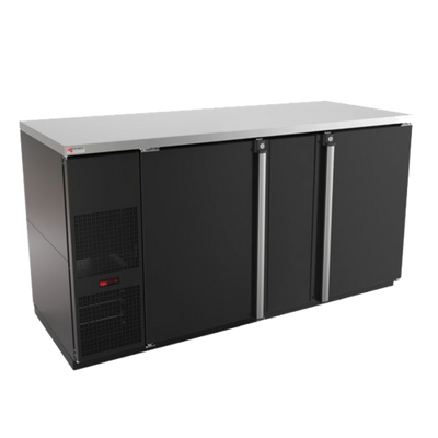 Micro Matic MBB68-E 69.5" Black Exterior Solid Door Pro-Line E-Series Refrigerated Back Bar Cabinet - 115 Volts