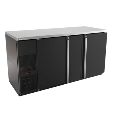 Micro Matic MBB68-E 69.5" Black Exterior Solid Door Pro-Line E-Series Refrigerated Back Bar Cabinet - 115 Volts