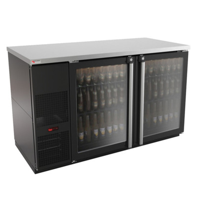 Micro Matic MBB58G-E 59.5" Black Exterior Glass Door Pro-Line E-Series Refrigerated Back Bar Cabinet - 115 Volts