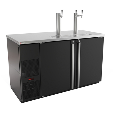 Micro Matic MDD58-E Black Stainless Steel with 1 Faucet Flat Top Pro-Line E-Series Draft Beer Cooler - 115 Volts