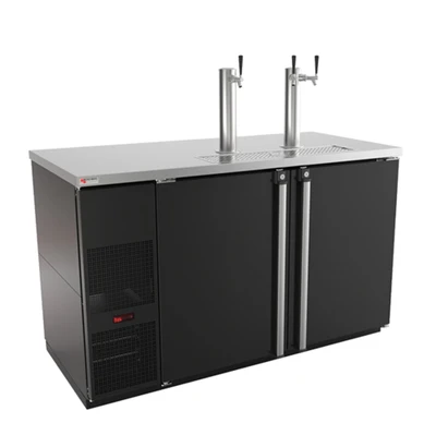 Micro Matic MDD58-E Black Stainless Steel with 1 Faucet Flat Top Pro-Line E-Series Draft Beer Cooler - 115 Volts