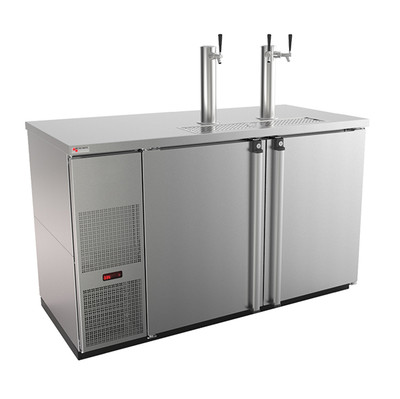 Micro Matic MDD58S-E Black Stainless Steel with 3 Faucets Flat Top Pro-Line E-Series Draft Beer Cooler - 115 Volts
