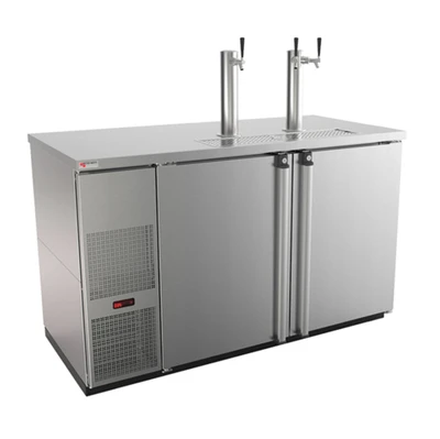 Micro Matic MDD58S-E Black Stainless Steel with 3 Faucets Flat Top Pro-Line E-Series Draft Beer Cooler - 115 Volts