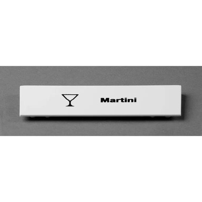 Cambro CECMT6000 5"L x 1-9/16"H White Snap On Camrack Extender ID Clip For Pre-Printed "Martini" - 6/Case