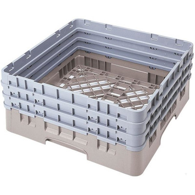 Cambro BR712184 Beige Polypropylene Full Size 1 Compartment with 3 Extenders Camrack Base Rack - 3 Cases