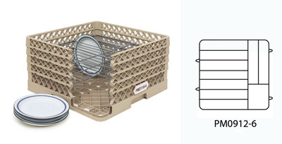 Vollrath PM2209-4 22 Plate Capacity Co-Polymer Plastic Plate Crate Dishwasher Rack
