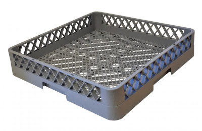 Omcan USA 37387 19.25" x 19.25" x 4" Plastic Gray Full Flat Dishwasher Rack