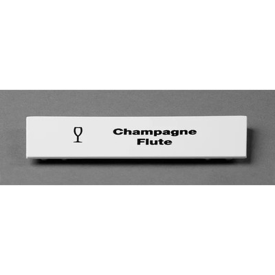 Cambro CECCF6000 5"L x 1.56"H White ABS Snap On "Champagne Flute" Camrack Extender ID Clip For All Camracks - 6/Case