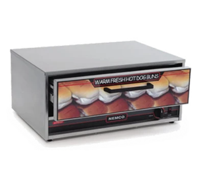 Nemco 8027-BW-220 Stainless Steel Rack And Construction Open Sliding Door Moist Heat Bun/Food Warmer - 220V