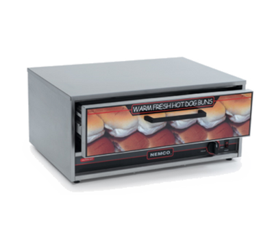 Nemco 8045N-BW-230 Aluminum And Stainless Steel Rack And Construction Open Sliding Door Roll-A-Grill® Bun Warmer - 230V