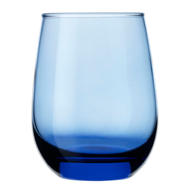 Libbey 231L  15 1/4 Oz. Safedge Rim Guarantee Color Stemless Tidal Blue  Glass - 12/Case