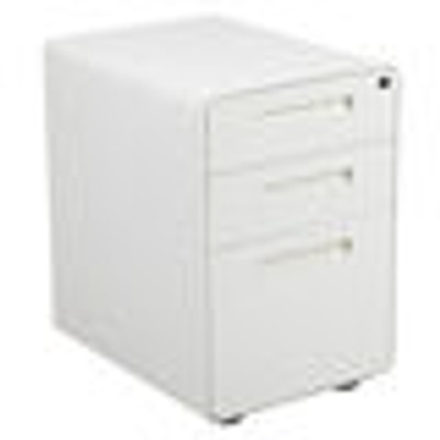 Flash Furniture HZ-AP535-01-W-GG 16" W x 21" D x 24" H White 3-tiers Mobile Drawer Cabinet