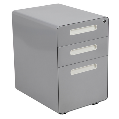 Flash Furniture HZ-AP535-01-GRY-GG 16" W x 21" D x 24" H Gray 3-tiers Mobile Drawer Cabinet