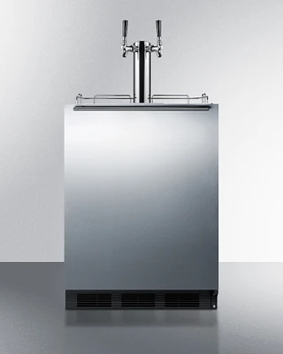 Summit SBC58BLBIADA 5.5 Cu. Ft. Stainless Steel Draft Beer Cooler Dispenser