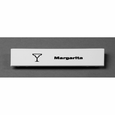 Cambro CECMG6000 5"L x 1-9/16"H White Snap On Camrack Extender ID Clip For Pre-Printed "Margarita" - 6/Case