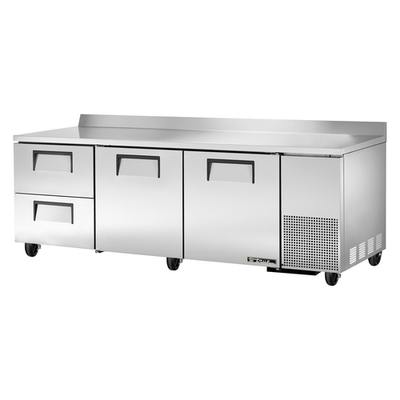 True TWT-93D-2-HC Stainless Steel and Aluminum 2 Drawers 2 Doors Deep Work Top Refrigerator - 115 Volts 0.2 HP