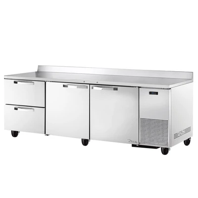 True TWT-93D-2-HC~SPEC3 Stainless Steel 3 Section 2 Doors 2 Drawers SPEC SERIES Deep Work Top Refrigerator - 115 Volts 0.2 HP