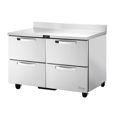 True TWT-48D-4-HC~SPEC3 Stainless Steel 2 Section 4 Drawers SPEC SERIES Work Top Refrigerator - 115 Volts 0.2 HP