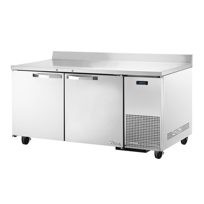 True TWT-67-HC~SPEC3 Stainless Steel 2 Section 2 Doors SPEC SERIES Deep Work Top Refrigerator - 115 Volts 0.1 HP