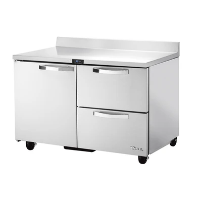True TWT-48D-2-HC~SPEC3 Stainless Steel 2 Section 1 Door 2 Drawers SPEC SERIES Work Top Refrigerator - 115 Volts 0.2 HP