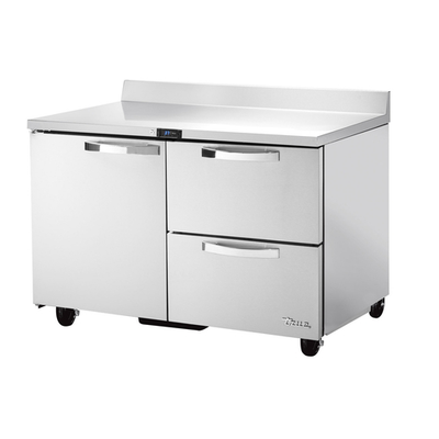 True TWT-48D-2-HC~SPEC3 Stainless Steel 2 Section 1 Door 2 Drawers SPEC SERIES Work Top Refrigerator - 115 Volts 0.2 HP