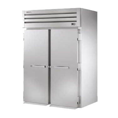 True STA2HRT-2S-2S Stainless Steel and Aluminum Roll-Thru 2 Section SPEC SERIES Heated Cabinet with 2 Solid Doors - 4000 Watts 1-Ph