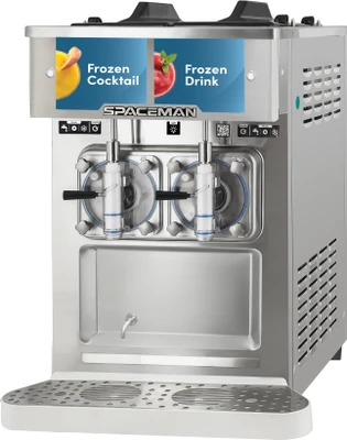 Spaceman 6455-CL 2 Flavors Countertop Gravity Feed Frozen Beverage Machine - 110-115 Volts