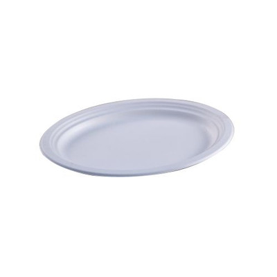 Empress EPL-16-2 12.5" x 10" Natural Bagasse Heavy Weight Platter (4 Packs of 125 Platter Per Case)