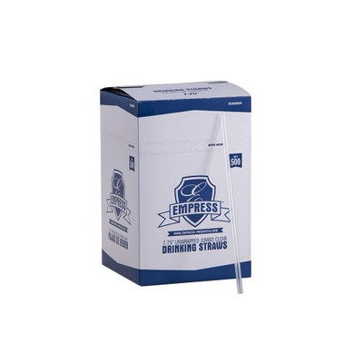 Empress E162004 7.75&quot; Clear Boxed Jumbo Straw Unwrapped (24 Packs of 500 Jumbo Straws Per Case)