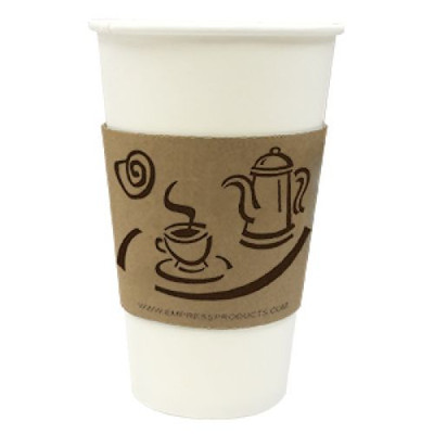 Empress EHCS-1020 Hot Cup Sleeve for 10-20 Oz. Cups Coffee Print (10 Packs of 100 Per Case)