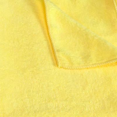 CTC M915112Y 12" W x 1.5" H Yellow Square Microfiber Terry Cloths - Pack/12