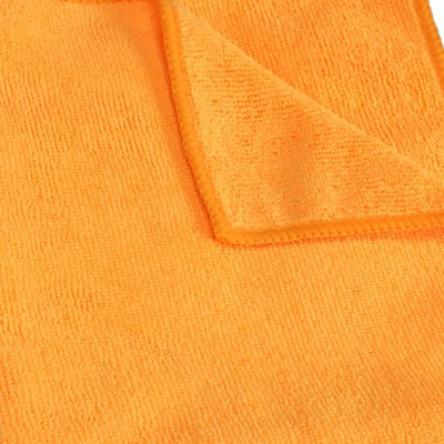 CTC M915112O 12" W x 1.5" H Orange Square Microfiber Terry Cloths - Pack/12