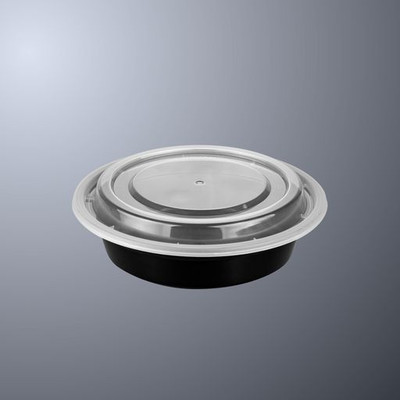 CTC 50-2045 16 Oz. Black Plastic Round Takeout Containers - Pack/150