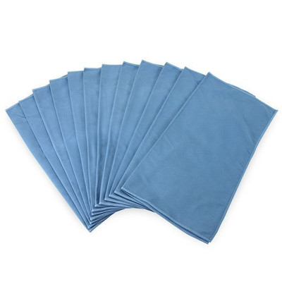 CTC M915103 10" W x 2" H Blue Rectangle Microfiber Suede Glass Cloth - Pack/12