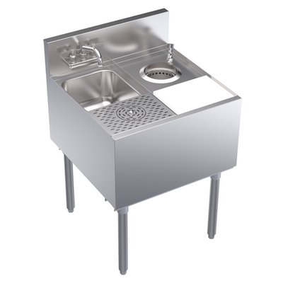 Krowne KR24-MS24 24” W x 24” D Stainless Steel One Compartment Royal Series Underbar Speed Unit